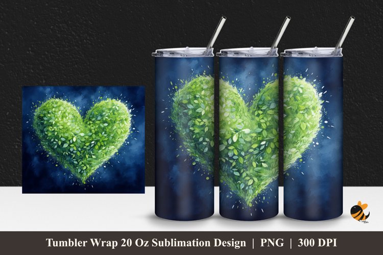 Grass With Love Tumbler Wrap Sublimation Design 1 example image 1