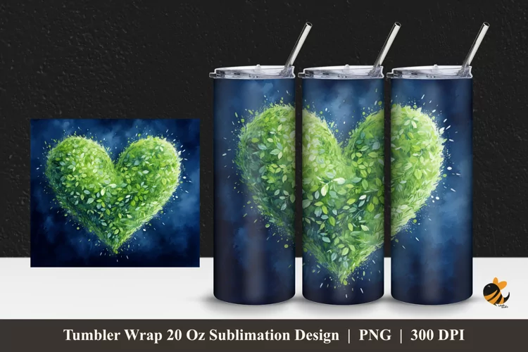 Grass With Love Tumbler Wrap Sublimation Design 1