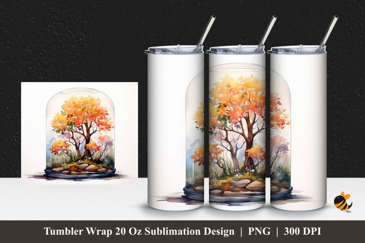 Mini Aquascape Tumbler Wrap Sublimation Design 1