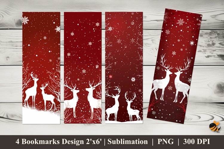 Simple Deer Shape Bookmarks Sublimation Design example image 1