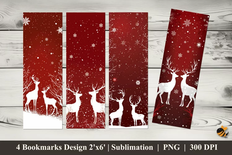 Simple Deer Shape Bookmarks Sublimation Design
