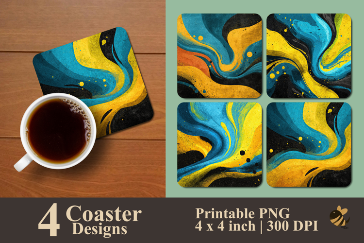 Abstract Artwork Coaster Sublimation Design