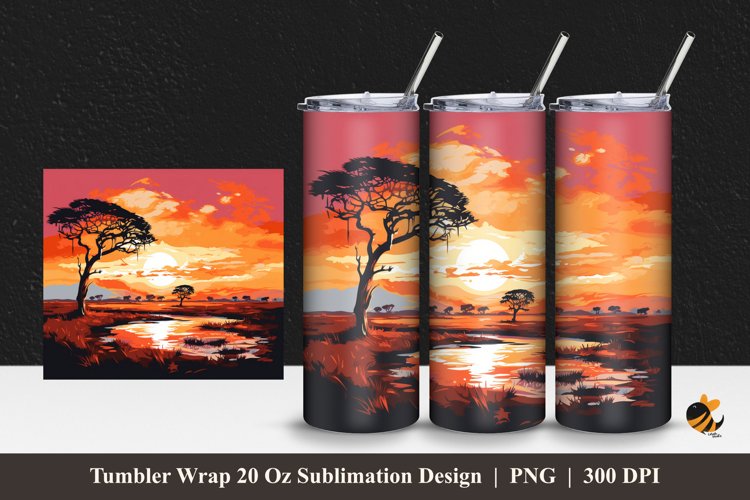 Panoramic Painting Tumbler Wrap Sublimation Design 1