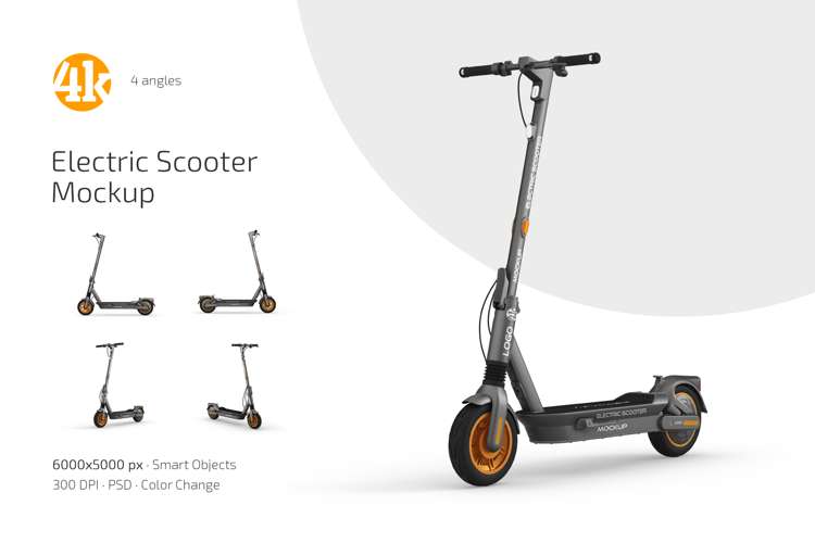 Electric Scooter Mockup Set