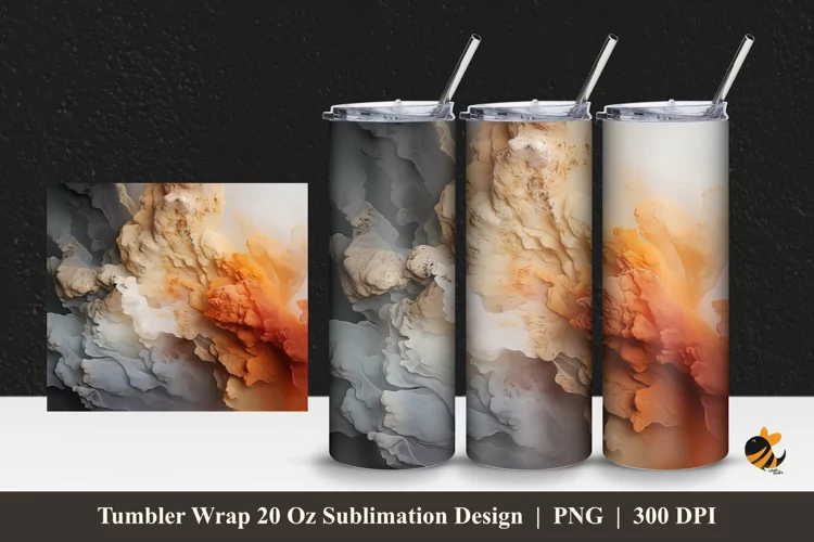 Natural Colors Tumbler Wrap Sublimation Design 1