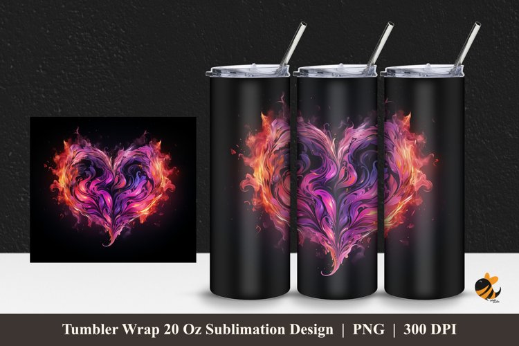 Fire Love Imagination Tumbler Wrap Sublimation Design 1 example image 1