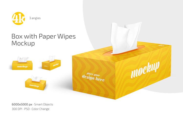 Box with Paper Wipes Mockup Set