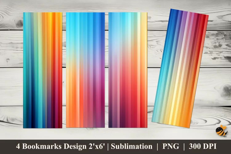 Colorful Slices Bookmarks Sublimation Design