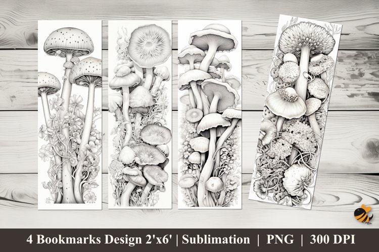Big Wild Mushroom Bookmarks Sublimation Design