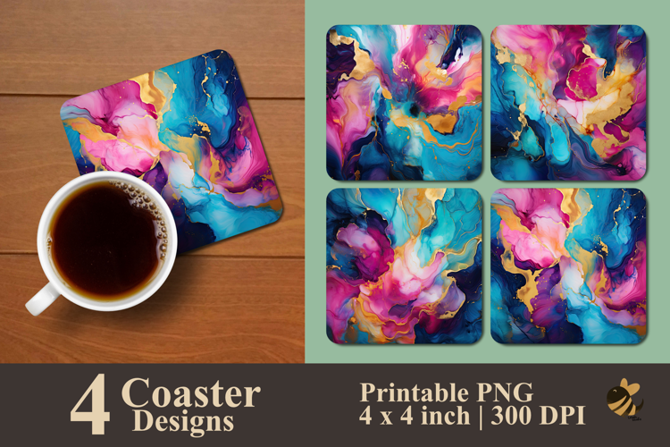 Cool Abstract Color Coaster Sublimation Design