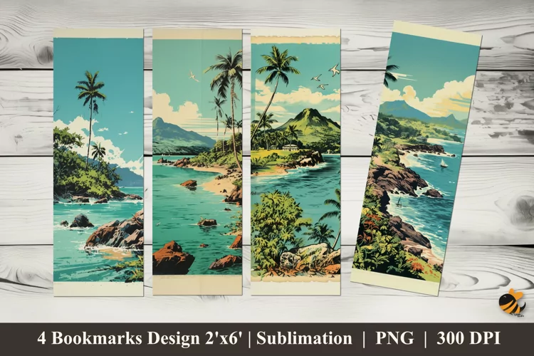Island Portrait Bookmark Sublimation Design