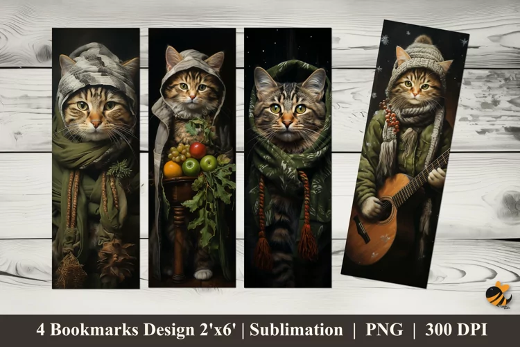 Cold Cat Bookmarks Sublimation Design