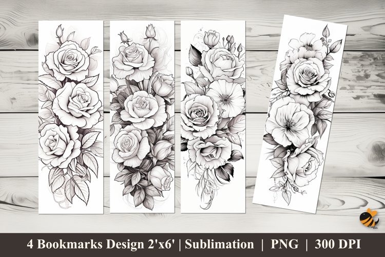 Rose Art Tattoos Bookmarks Sublimation Design