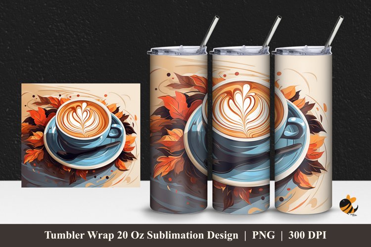 Enjoy Coffee Tumbler Wrap Sublimation Design 1