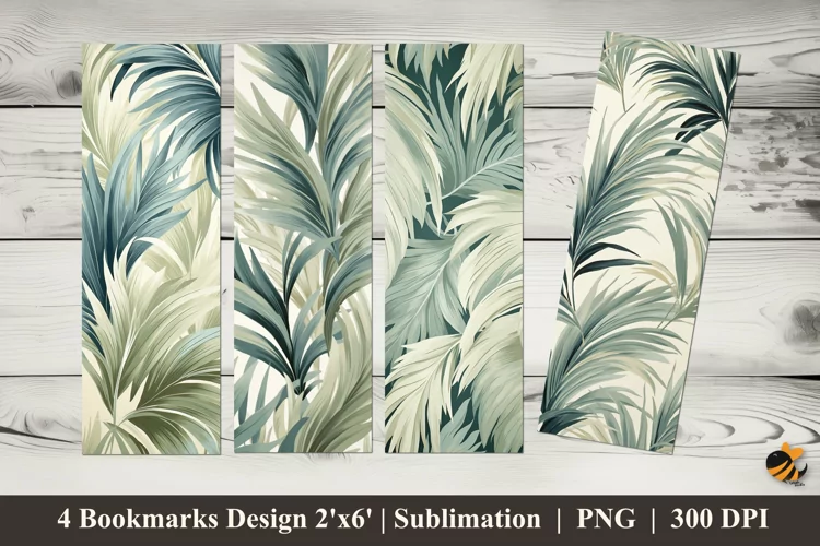 Palm Leaves Bookmarks Sublimation Design