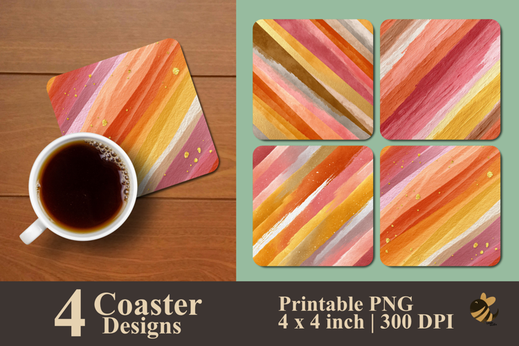 Sunrise Stripe Fusion Coaster Sublimation Design