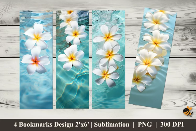 Frangipani Flower Bookmarks Sublimation Design