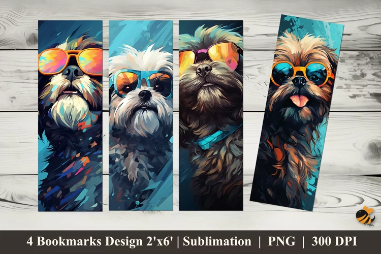 Handsome Dog Bookmarks Sublimation Design