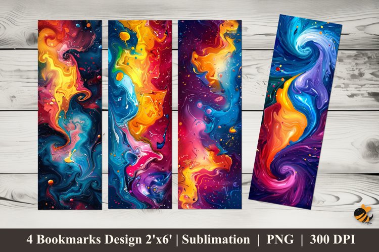 Waves of Colors Bookmarks Sublimation Design