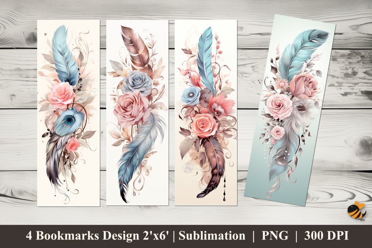 Rose Tattoo Bookmarks Sublimation Design example image 1