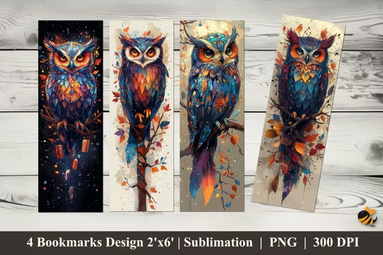 The Owl Bookmarks Sublimation Design