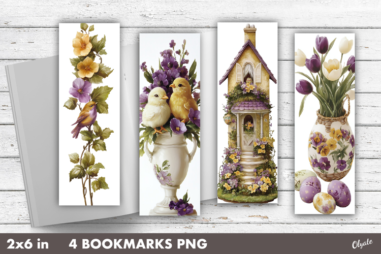 Whimsical Easter Bookmark Sublimation, Spring Bookmark PNG