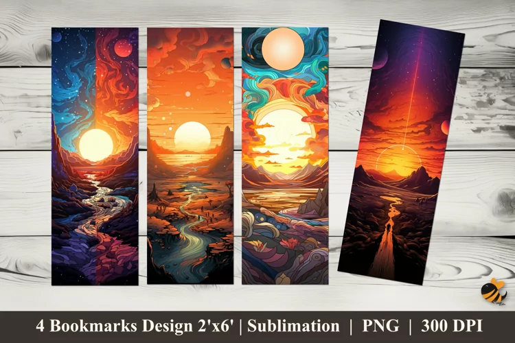 Sunset Views Bookmark Sublimation Design