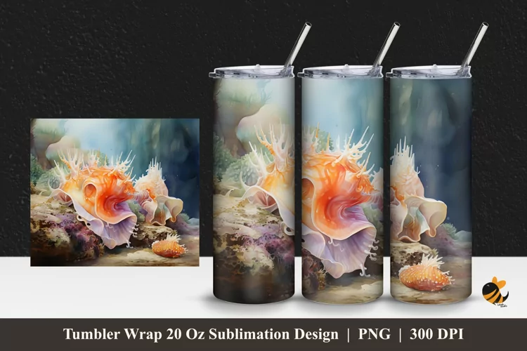 Nudribanch Stone Tumbler Wrap Sublimation Design 1
