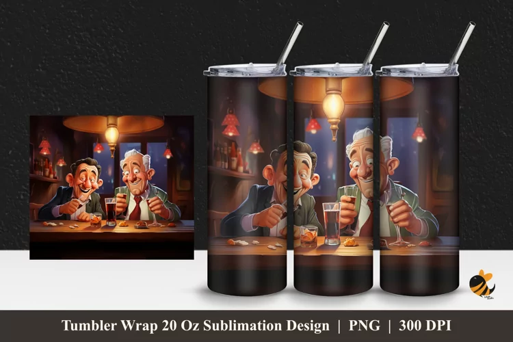 Cute Old Friend Wrap Sublimation Design 1