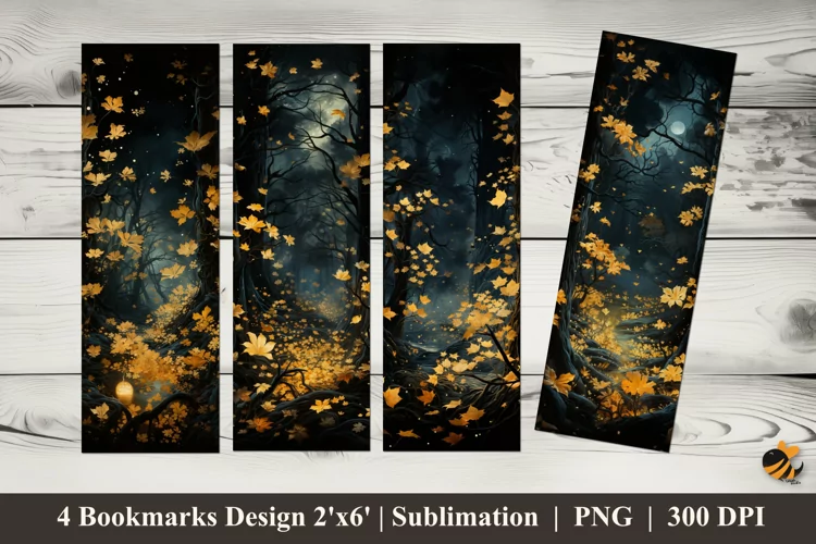 Autumn Leaves Bookmarks Sublimation Design