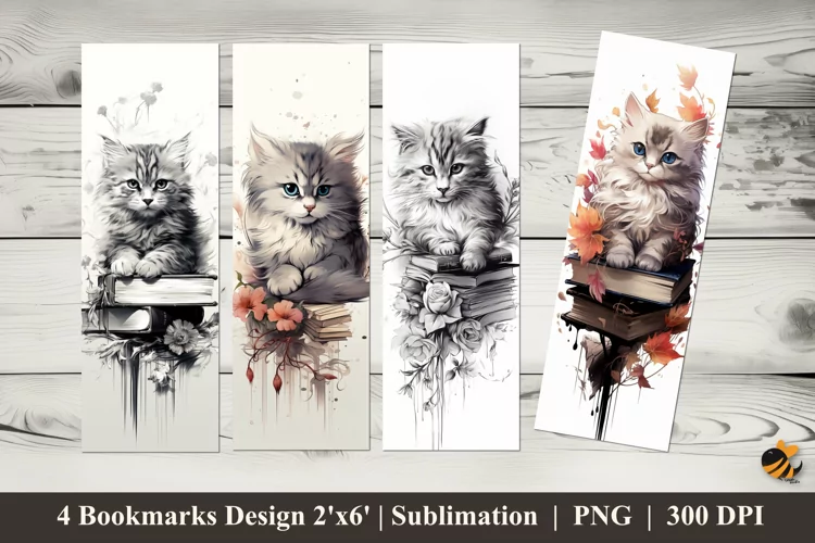 Genius Cat Bookmarks Sublimation Design