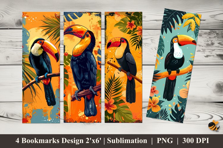 Toucan Bird Bookmarks Sublimation Design