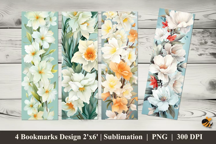 Combination Flowers Bookmarks Sublimation Design