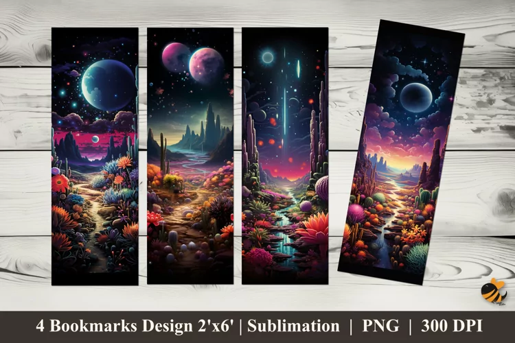 Fantasy Universe Bookmarks Sublimation Design