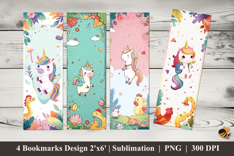 Happy Animals Bookmarks Sublimation Design example image 1