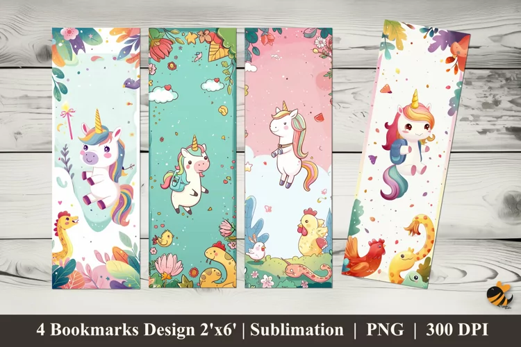Happy Animals Bookmarks Sublimation Design