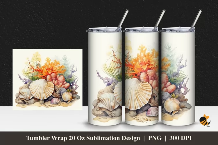 Undersea Melody Tumbler Wrap Sublimation Design 1