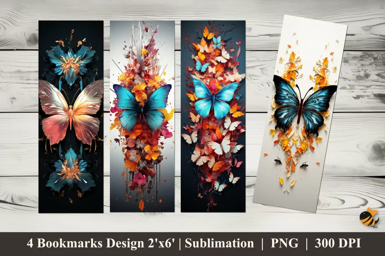 Magical Butterfly Bookmarks Sublimation Design