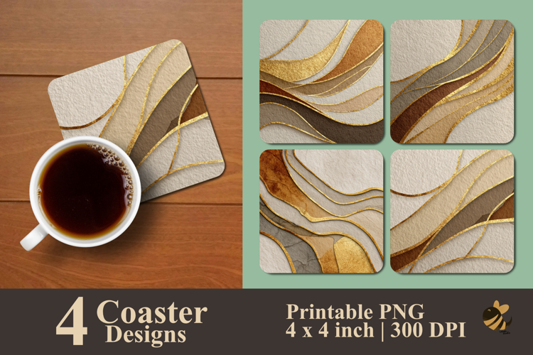 Abstract Line Art Flow Coaster Sublimation Design