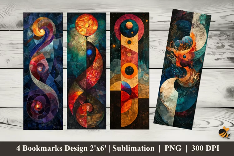 Real Abstract Bookmarks Sublimation Design
