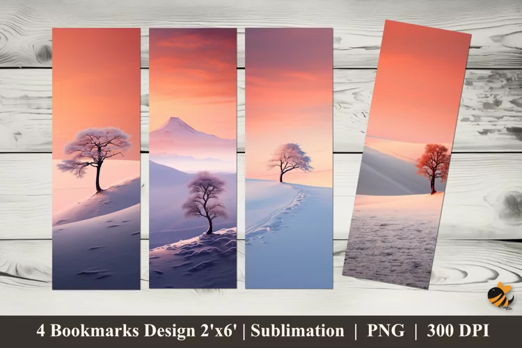 Elegant Tree Bookmarks Sublimation Design