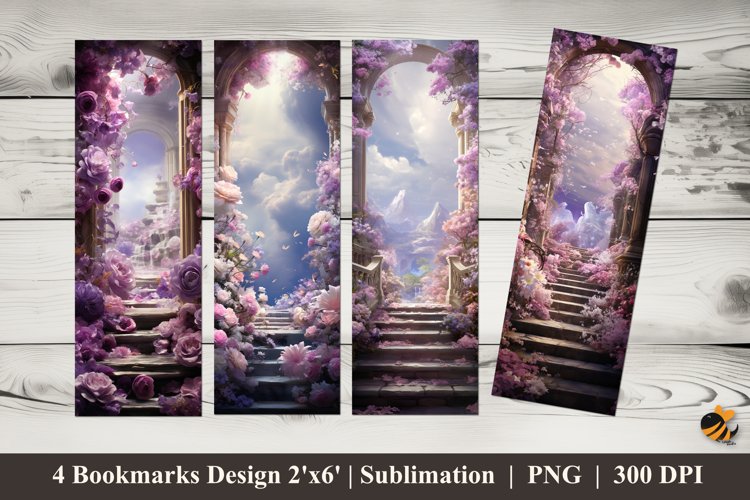 Flower Palace Bookmarks Sublimation Design example image 1