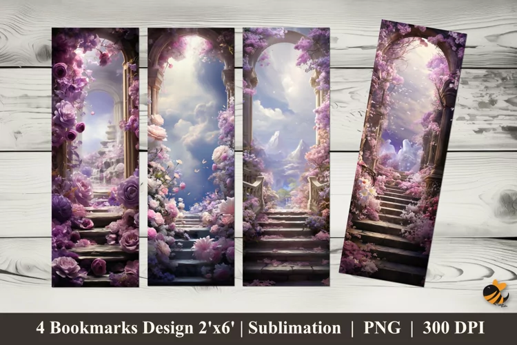 Flower Palace Bookmarks Sublimation Design