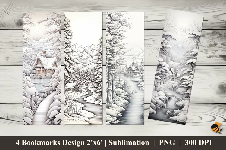Natural Snow Bookmarks Sublimation Design