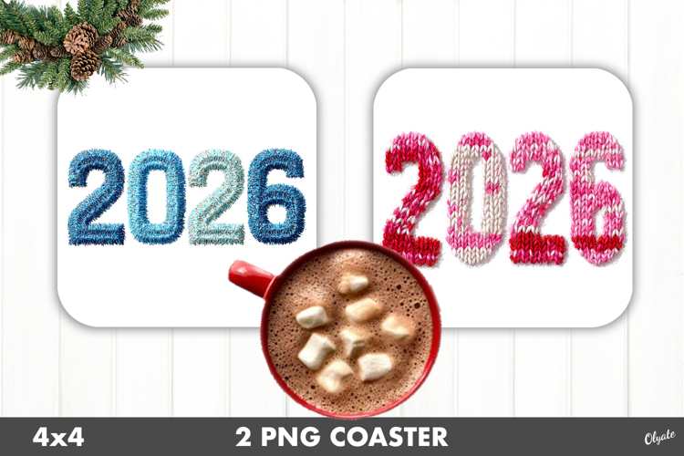 2026 Coaster PNG, Latch Hook Yarn Coaster PNG