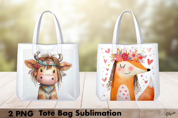 Funny Valentine Tote Bag, Whimsical Animal Sublimation PNG