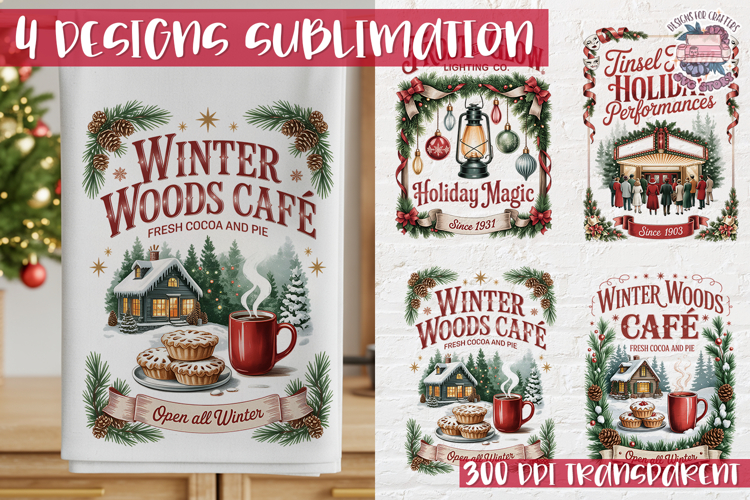 Christmas Vintage Quote Clipart PNG Sublimation 4 Design