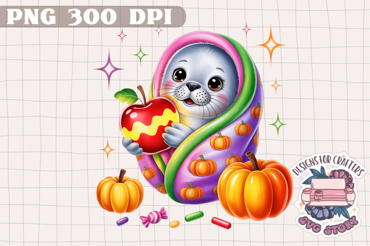Cute Halloween Animal Autumn Sublimation design Fall KIds