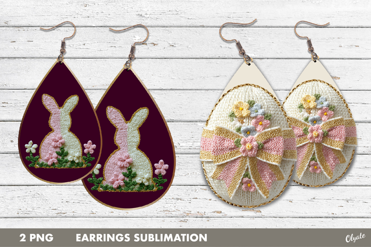 Yarn Easter Earrings PNG, Knitting Easter Earrings PNG