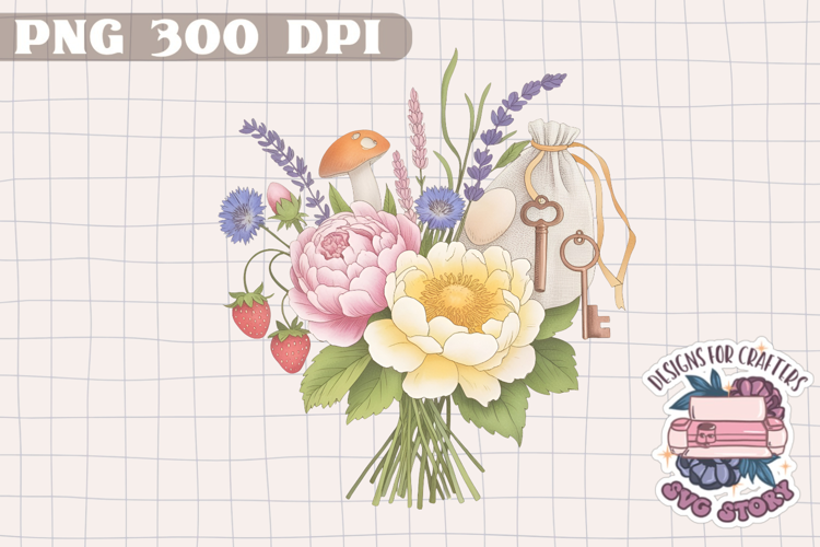 Watercolor Delicate Cottage core Summer Clipart PNG